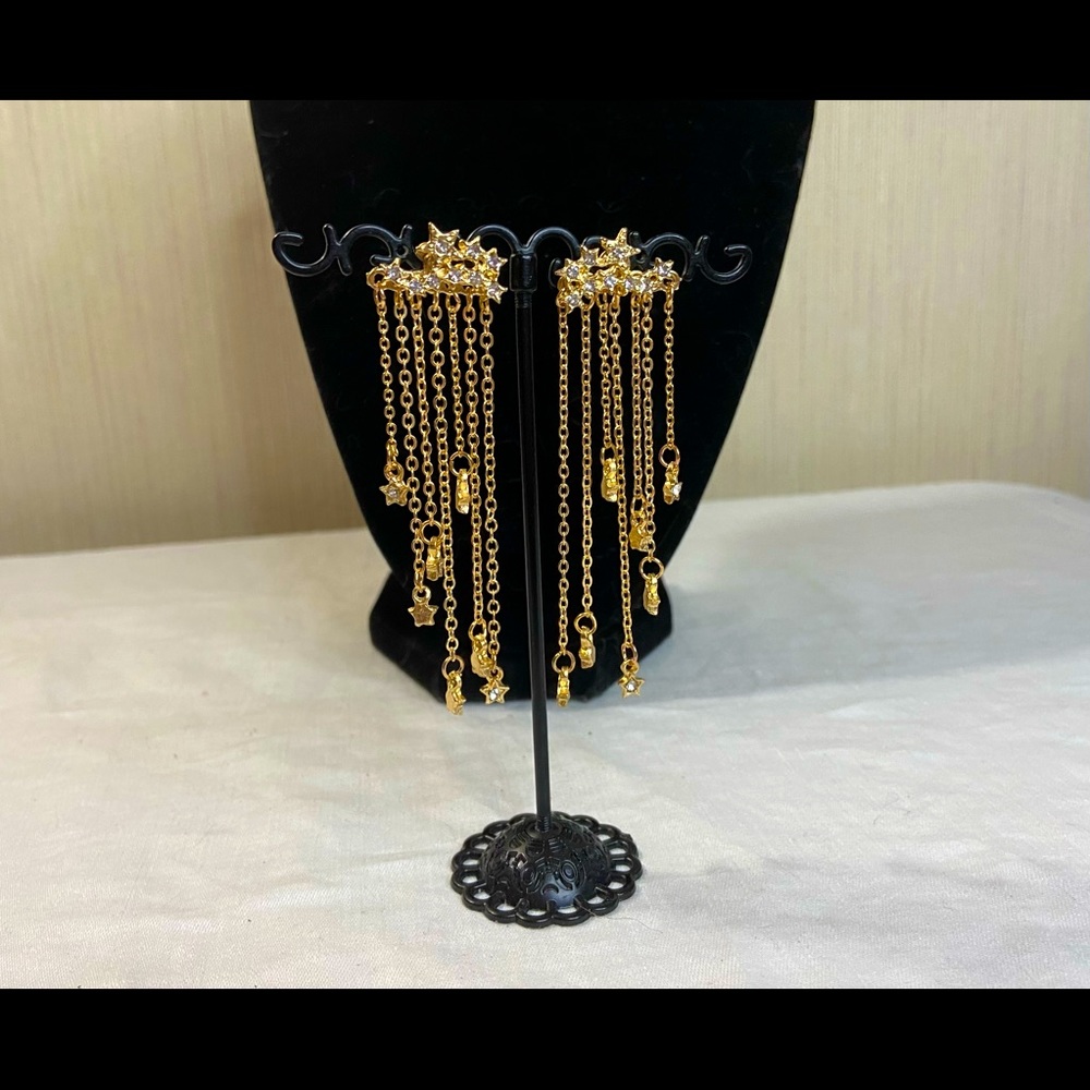 Gold and Crystal Earrings 2 in 1